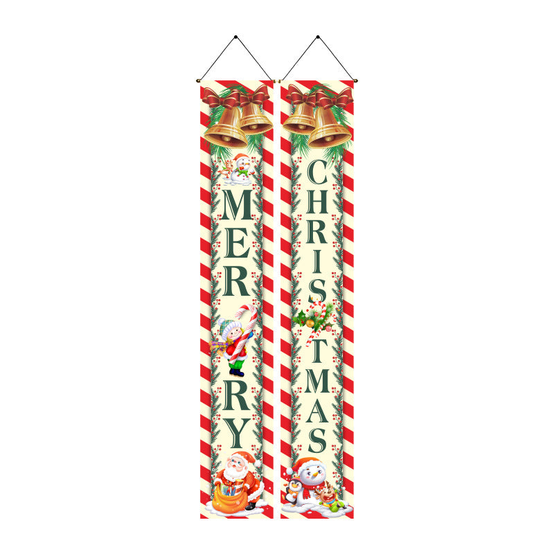 Wholesale Christmas Couplets Christmas Porch Parties Holiday Flag Decorations